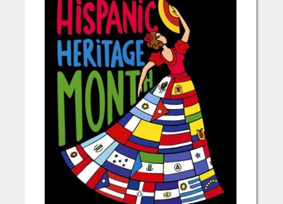 National Hispanic Heritage Month Celebration Flags Men Women Wall And Art Print