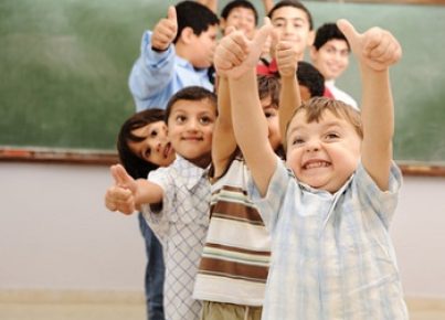 Children at school classroom