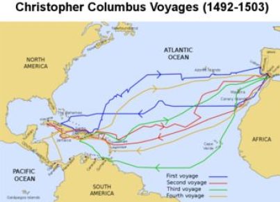 FREE - Christopher Columbus Voyage Map