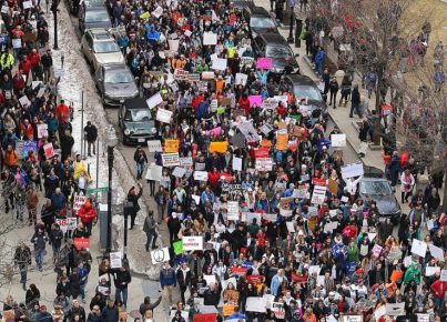 These views show the crowd size at Boston's March for Our Lives